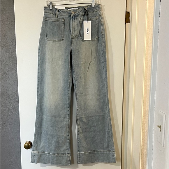Mica Light Blue Wide Leg Jeans - Picture 1 of 10